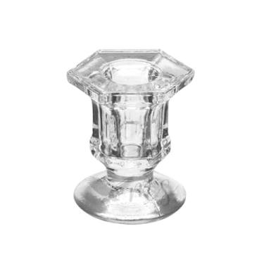 Imagem de Castiçal De Vidro Hexagonal Porta Vela