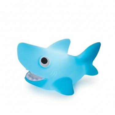 Imagem de Luminária de Mesa Tubarão 3D, Azul, Polietileno, 31,5 x 17,5 x 24,5 cm, Bivolt, com Interruptor Manual, Luz LED