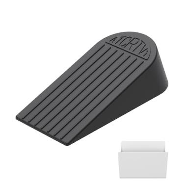 Imagem de Rolhas de porta extra grandes de borracha – 1 pacote preto de 4 cm de cunha de batente de porta grande para parte inferior do batente de porta, batente de porta para portas resistentes para comercial