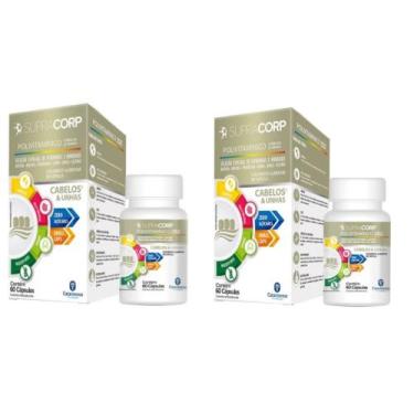 Imagem de Kit com 2 Suplemento Supracorp Cabelos & Unhas 60 Cápsulas - Catarinen