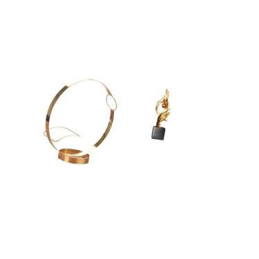 Imagem de Fenteer Suporte para Garrafas de Vinho de Ferro, Estátua de Arte Abstrata, Lembrança Decorativa, Escultura de Mesa, Organizador de Metal, Estatueta de Resina