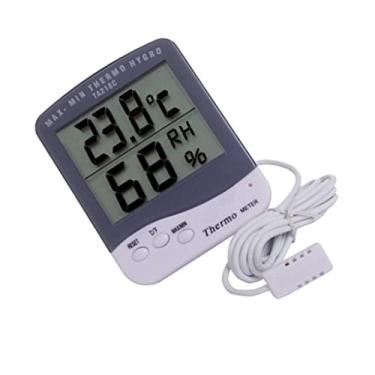 Imagem de TA218C Termômetro digital LCD higrômetro – Monitor preciso de umidade de temperatura para refrigerador de aquário – compacto e versátil com sonda – para uso doméstico e carro
