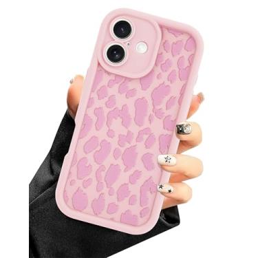 Imagem de Aitipy Capa de telefone Cheetah para iPhone 17, linda e estética com estampa de leopardo, capa protetora fina de silicone macio à prova de choque para mulheres e meninas - rosa