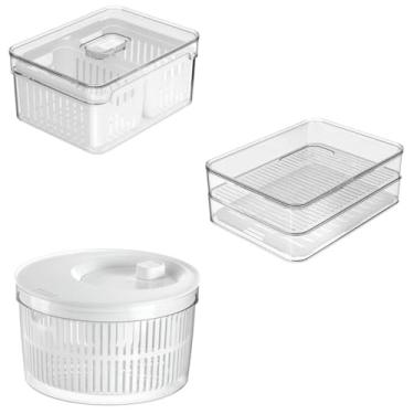 Imagem de Kit Organizador de Geladeira 2,2L com Secador e Porta Frios OU