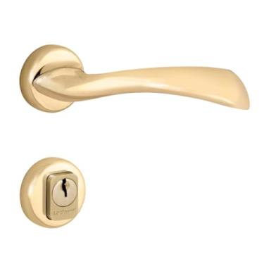 Imagem de Fechadura Conceito Tuareg Externa 55mm Latão Polido Dourado Lockwell