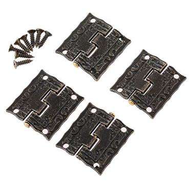 Imagem de 4 pcs 26 * 26mm antigo armário de bronze dobradiças acessórios móveis caixas de jóias pequenas encaixes de móveis de dobradiça para armário YYDFPIIA