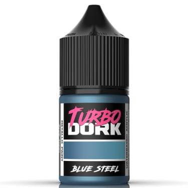 Imagem de Turbo Dork Tinta acrílica metálica Blue Steel Frasco de 22 ml - Tinta com acabamento metálico não tóxico à base de água