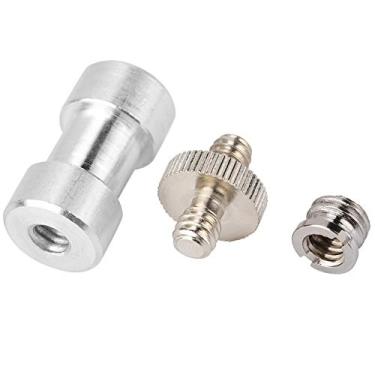 Imagem de Tbest Adaptador de parafuso de tripé de metal durável 1/10.2 cm a 3/20.3 cm suporte de câmera de alta resistência suporte de luz suporte de guarda-chuva para equipamento fotográfico prata .5 cm