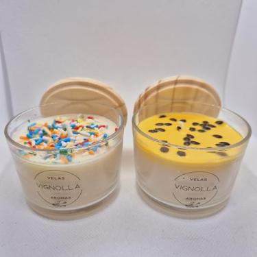 Imagem de VELA AROMÁTICA POTE DE VIDRO MACARUJÁ E FELIZ ANIVERSÁRIO (MARACUJÁ)