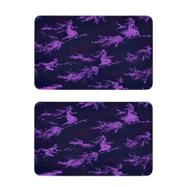 Imagem de Blueangle Conjunto de 2 ímãs de geladeira de vassoura de Halloween - Ímãs decorativos engraçados de geladeira de cozinha - Seguro para lava-louças e decoração magnética durável (234)