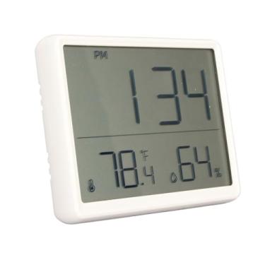 Imagem de KIMISS Despertador Digital Ultrafino Com Display de Temperatura e Umidade - Relógio Eletrônico Multifuncional para Escritório e Quarto - Design de Sucção Magnética, Estilo Moderno, 12/24 Horas