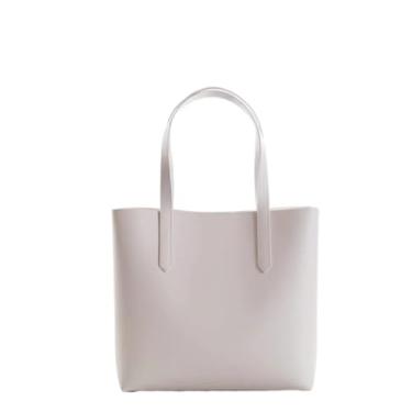 Imagem de Sacola de Ombro Premium, Fecho em Botão Magnético,bag,bolsas sacola,bolsa grande,bolsa sacola(BRANCA LISA)