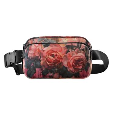 Imagem de CEBUGI Pochetes de caminhada para homens e mulheres, pochetes resistentes à água da moda rosa com cinto ajustável para treino, viagem, corrida