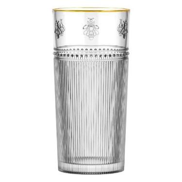Imagem de Jogo De 6 Copos Altos Abelha Em Cristal Ecológico Gold Rim 350Ml - L h