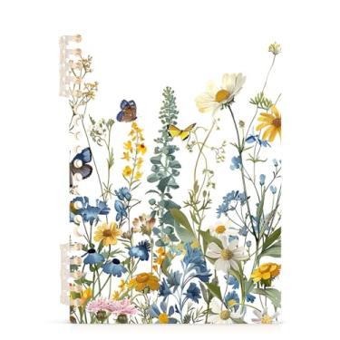 Imagem de Burbuja Caderno Wildflowers, papel pautado universitário A5 com 60 folhas, fichário para escritório, 1 pacote