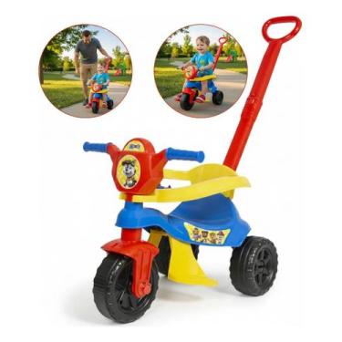 Imagem de Triciclo Velotrol com Empurrador Haste Removível  Passeio Bebê Infanti