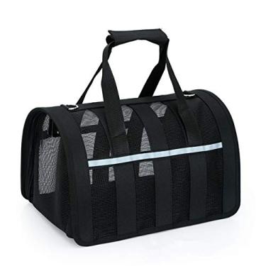 Imagem de Bolsa de Transporte para Pets com Malha Respirável Viagem Gatos Cães Pequenos Plegável Camping Caminhada Alça Confortável Design Fita Reflexiva High