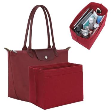 Imagem de KESOIL Organizador de bolsa para Longchamp Le Pliage – Versão alta, bolsa campeã longa de feltro premium mantém a forma da bolsa com zíper de metal