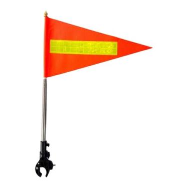 Imagem de KiBcsLic Kit de mastro telescópico universal para carrinho de golfe com faixas refletoras para veículos elétricos, bicicletas, motocicletas e iates, Topo Dourado 22x43cm