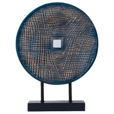 Imagem de HODESunPure Escultura redonda objetos decorativos decoração de prateleira estética itens de decoração de casa acentos para decoração de mesa de console de sala de estar (azul C)