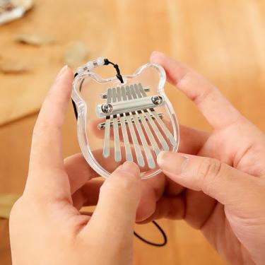 Imagem de Piano de polegar de 8 teclas - Mini instrumento de teclado, piano de dedo musical com tons claros, presentes exclusivos de aniversário para iniciantes profissionais