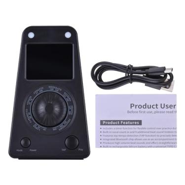 Imagem de Alomejor Metrônomo, Sintonizador de Metrônomo Digital Com Alto-falante Bt 8 Ritmos 30-280bpm para Piano Guitarra Tambor Prática Ferramenta de Música Recarregável (Preto)