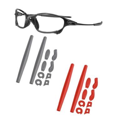 Imagem de Kits de borracha de substituição para óculos de sol Oakley Juliet - cinza + vermelho