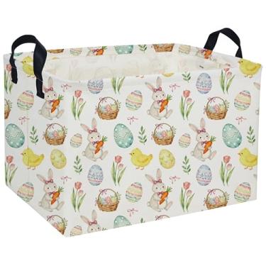 Imagem de DDBASKET Cesta De Páscoa Para Crianças, Presente Vazio Bebês, Meninos E Meninas, Organizador Retangular Armazenamento Brinquedos, Caixa Lixo, Ovo Fofo, Decoração Quarto Casa (Cesta Páscoa)