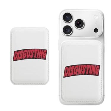 Imagem de Porta-cartão magnético para iPhone, capa fina de couro PU, capa para cartão, capa traseira para cartão, acessório de telefone fofo