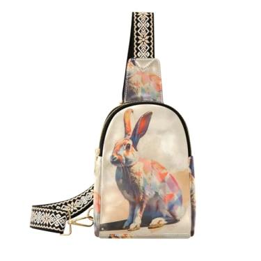 Imagem de CEBUGI Coelho pequena bolsa tiracolo feminina de couro, pochete transversal para trilhas, viagens ao ar livre