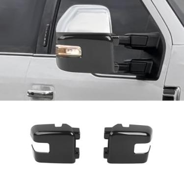 Imagem de RAZPOY Capa de espelho retrovisor lateral compatível com Ford F250/F350/F450/F550 2017-2023, fibra de carbono