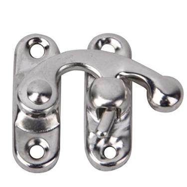 Imagem de Alomejor Gancho de Trava, Gancho de Ferrolho de Ferro Vintage 3,2 X 2,8 Cm Trava retrô para Caixa de Presente de Joias Hardware Decorativo, Fecho Rústico, 30 Peças para (de direita prateado)