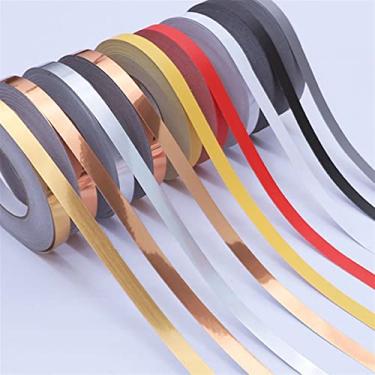 Imagem de GQQGSHOP Borda de papel de parede autoadesiva para parede de 25 m - borda de teto à prova d'água moldura de porta linha de cintura decoração interior cozinha banheiro azulejos Stciker (branco fosco, L