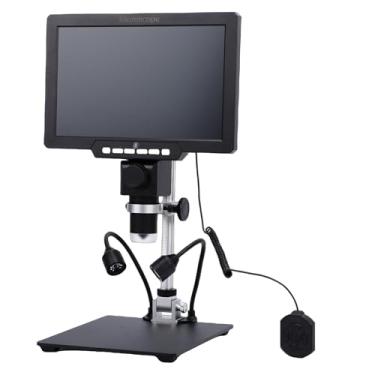 Imagem de Asixxsix Microscópio digital, Lupa de ampliação 2000X com tela LCD de 10,1 polegadas, Gravação de câmera HD 12MP Lupa elétrica para reparação de PCB & solda, 32GB de (Com bateria Plugue UE 220V)