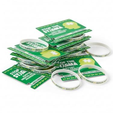 Imagem de Fun Express - Pulseira de borracha para saúde mental no cartão - joias - pulseiras - pulseiras de borracha - 12 peças