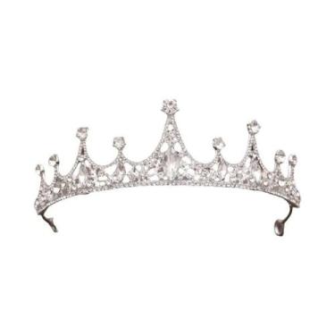 Imagem de Tiara De Cristal Com Strass Prata Para Mulheres, Coroa De Princesa, Ac