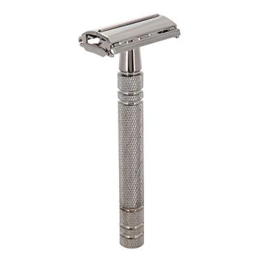 Imagem de Dioche Navalha de Segurança Dupla, Barbeador de Barba Masculino Com Cabo Longo e Punho Antiderrapante, para Barbas Pesadas e Mãos Grandes