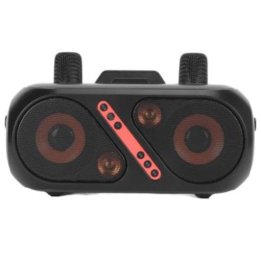 Imagem de aqxreight Alto-falante de karaokê Portátil 5.0 Máquina de karaokê de Longa Duração Com 2 Microfones para Uso Doméstico Baterias Externas Com Mais de Horas de Lítio Contínuas e Vem Com Alto-falante de