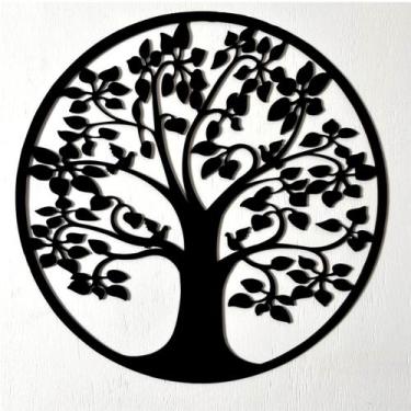 Imagem de Mandala Decorativa Quadro Árvore Da Vida  60 Cm 3mm - IMGROPPO, preto