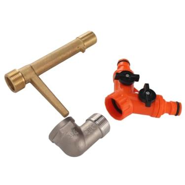 Imagem de Mingzhe Chave de Válvula de Acoplador Rápido Latão G3/4, Divisor Mangueira água 2 Vias, Chave Válvula Entrada água Rápida para Irrigação Jardim