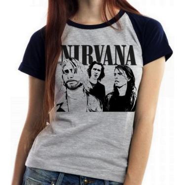 Imagem de Baby look blusa feminina ou Camiseta unissex Nirvana, Camiseta P