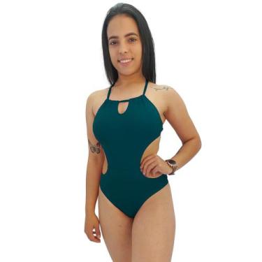 Imagem de Maiô Com Bojo Engana Mamãe Traspassado Costas Poliamida - HYPE MODAS, 