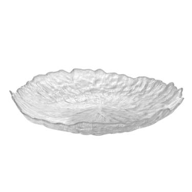 Imagem de SYXLTSH Tigela de salada de vidro irregular em forma de flor de lótus, tigelas de mistura de nozes para cozinha pratos de frutas, lanches, sobremesas e doces de sorvete (prato transparente, grande)