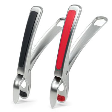 Imagem de 2 peças de prendedores de prato quente, clipe de suporte de tigela antiqueimadura, prendedor de placa de aço inoxidável para panelas de pizza, panelas de cozinha, tigelas, pratos, assadeiras e outros