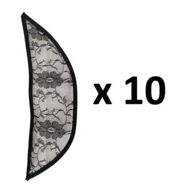 Imagem de Kit 10 Telas Base Para Confecção De Aplique Tic Tac renda preta - Lynx