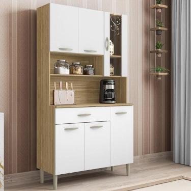 Imagem de Armário De Cozinha Compacta 6 Portas 1 Gaveta Paris - Freijó-supremo