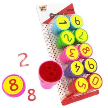 Imagem de Carimbo Infantil Auto Entintado Pedagógico 10 Un - VMP, Numérico