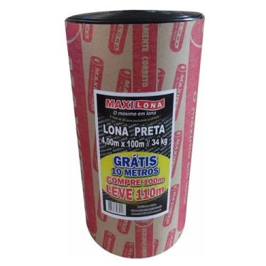 Imagem de Lona Plástica Preta Maxilona 4 x 100m 34Kg + 10m Grátis