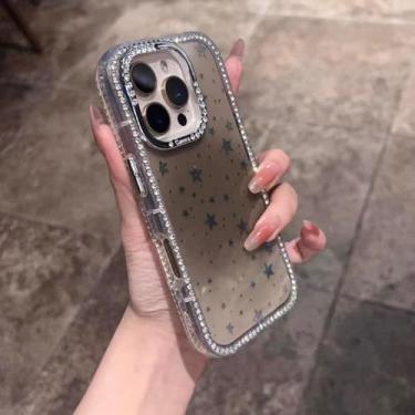 Imagem de HTVJFX Capa dupla frontal e traseira para iPhone 15 Pro, capa de silicone macio com gradiente (para iPhone 15 Pro/preto)