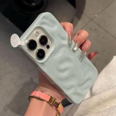 Imagem de Capa para celular em formato de onda para iPhone 15/16/11/12/13/14 Pro Max/16 Plus, azul, para iPhone 16 Plus